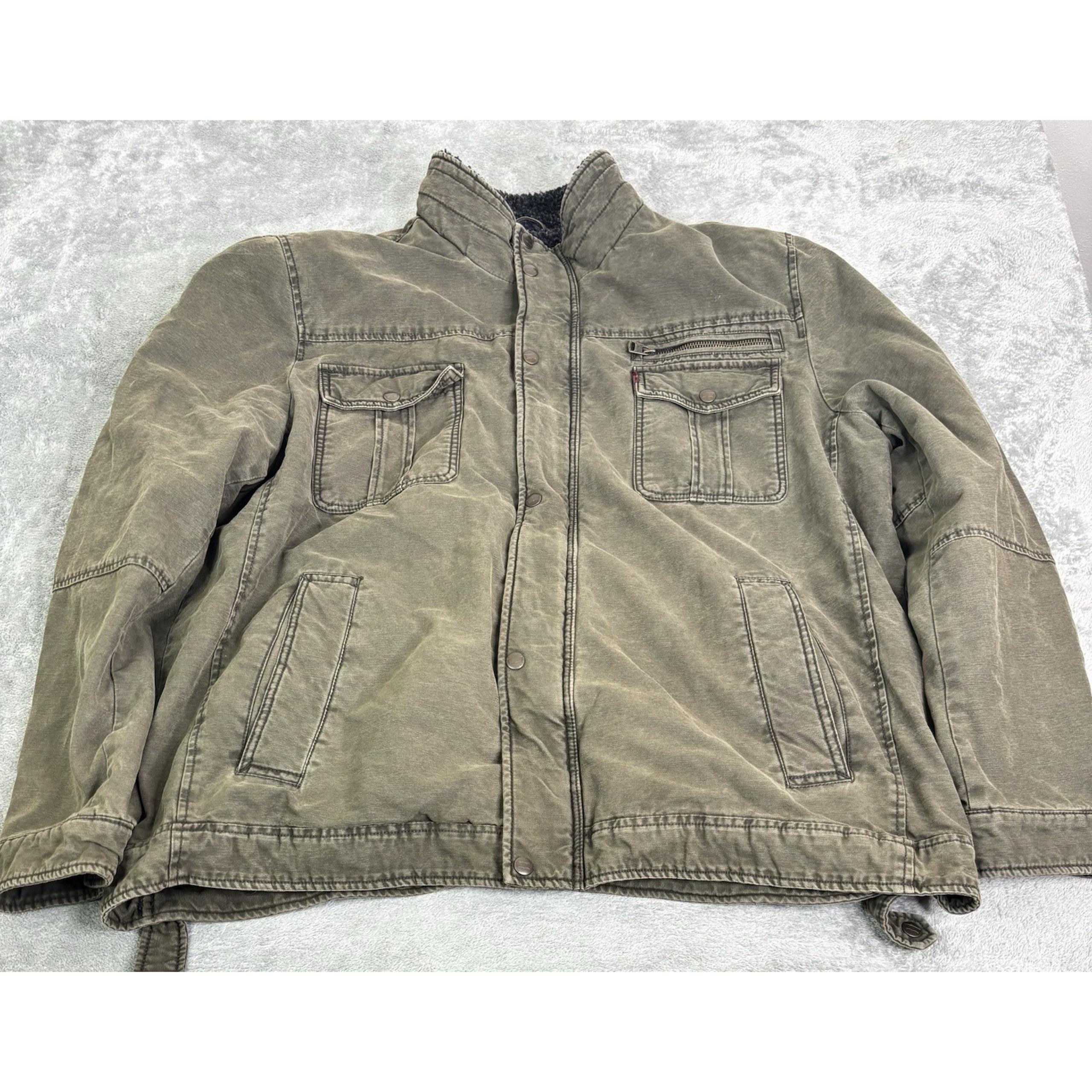 Levi's Sherpa Lined Full Zip Bomber Jacket Men's Size 2XL Green