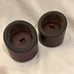 Vintage Rare Levenger Brown & Black Leather Desk Cup with Lid - Set of 2