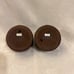 Vintage Rare Levenger Brown & Black Leather Desk Cup with Lid - Set of 2