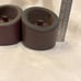 Vintage Rare Levenger Brown & Black Leather Desk Cup with Lid - Set of 2
