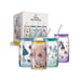 Disney Princess Glass Tumbler Set Drinking Cups with Lids and Straws 4pc