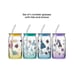 Disney Princess Glass Tumbler Set Drinking Cups with Lids and Straws 4pc