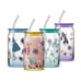 Disney Princess Glass Tumbler Set Drinking Cups with Lids and Straws 4pc