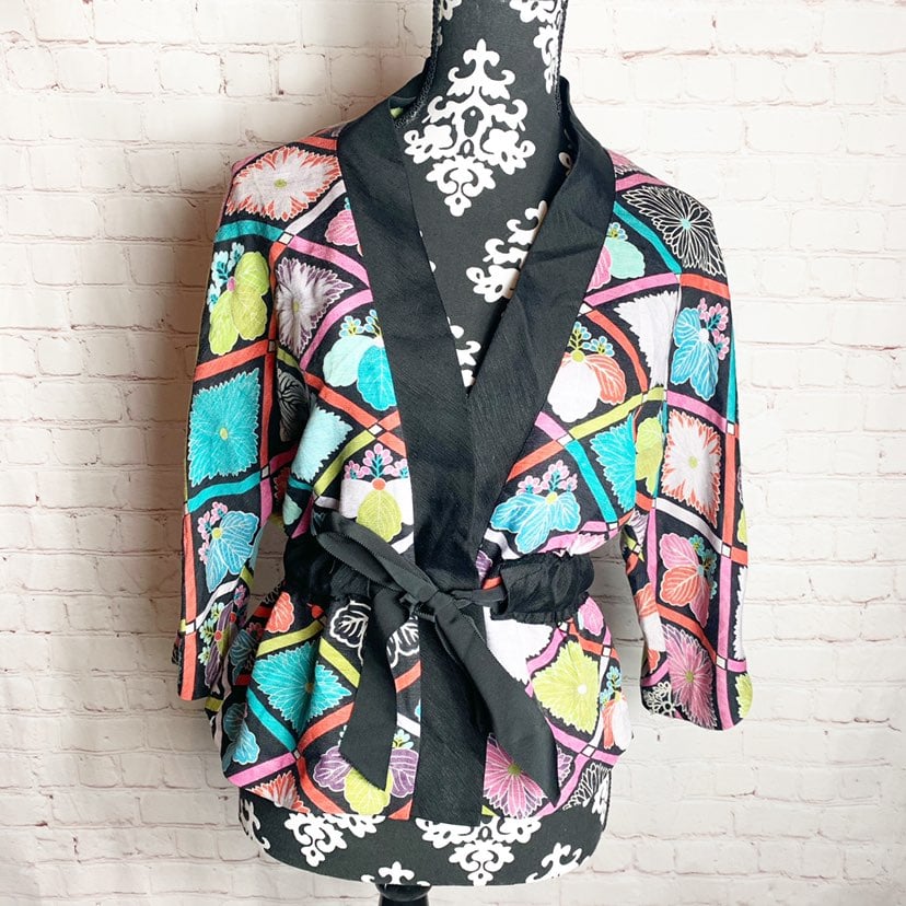 Trina Turks Linen/Silk Blend Kimono Wrap