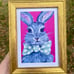 framed Bunny bowtie Giclee print of original painting by artist me!