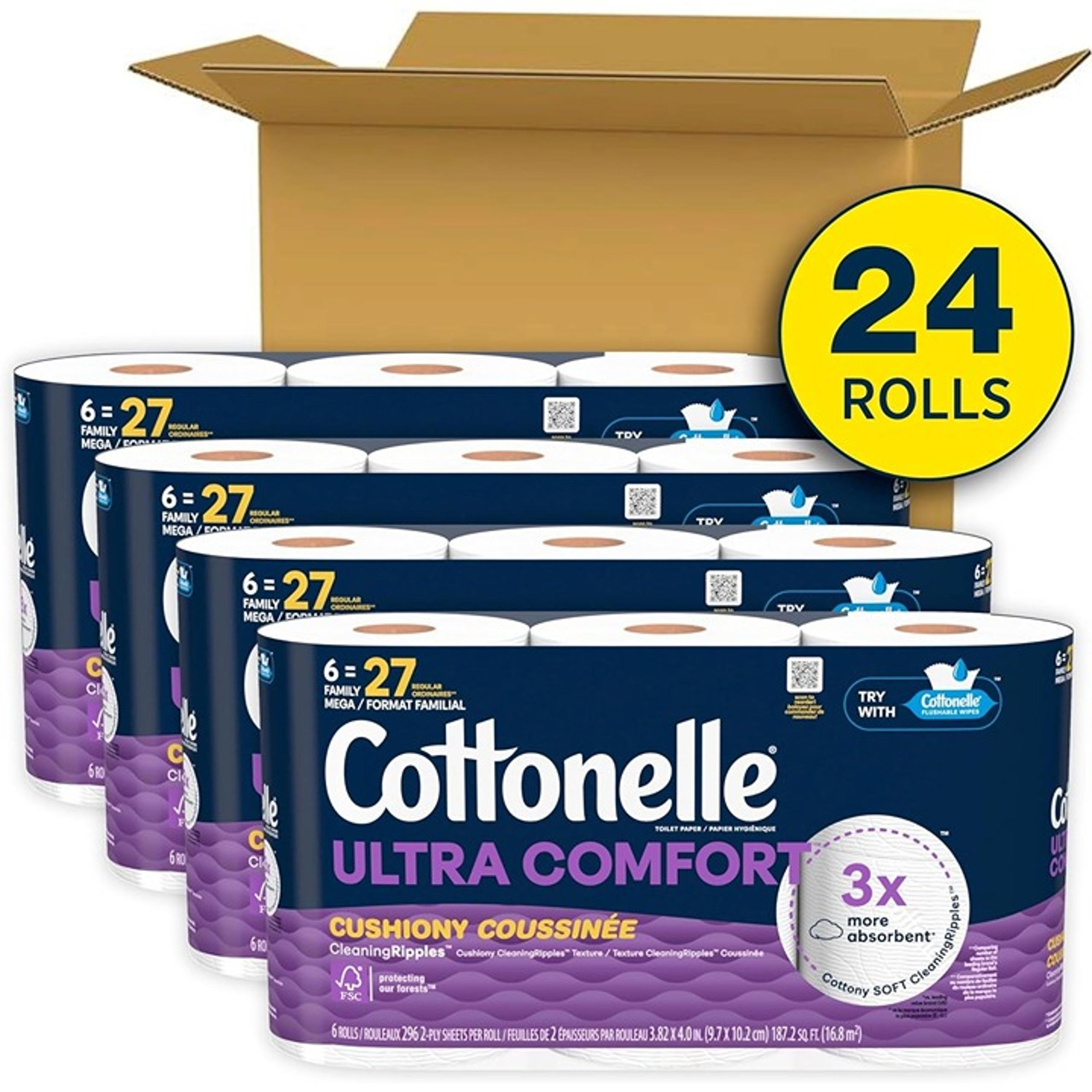 Ultra Comfort Toilet Paper w/ Cushiony Cleaning Ripples Texture, Stro - Cottonelle