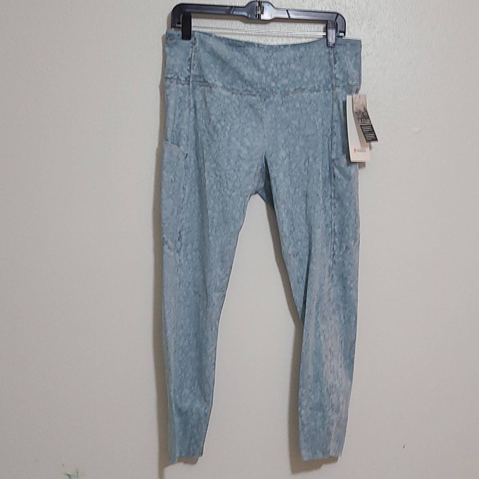 Lululemon Women's High Rise Tight 25 City Grit White Blue Fog Color Size 14