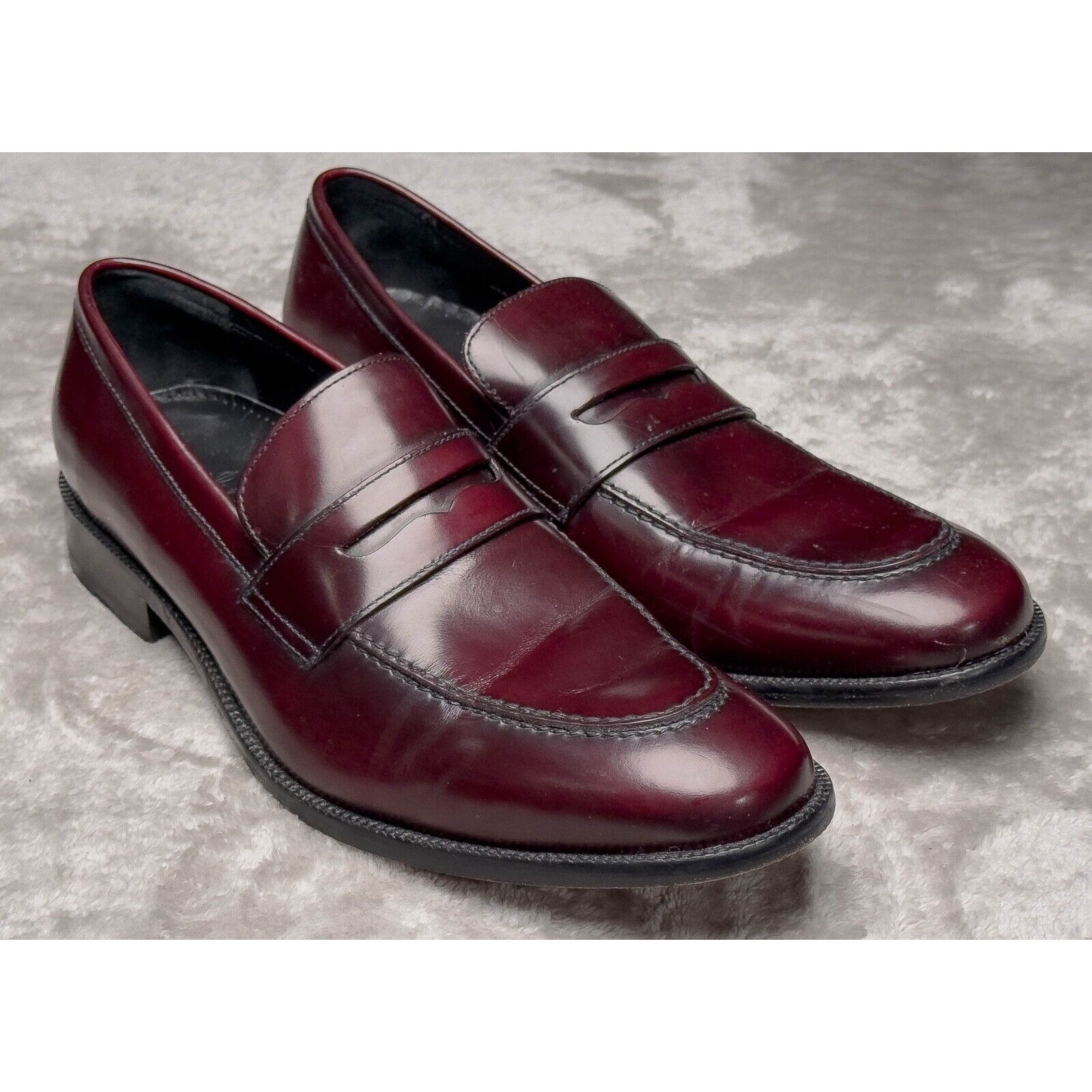 Cole Haan Burgundy Leather Penny Loafers Slip On Dress Shoes Mens Size 12