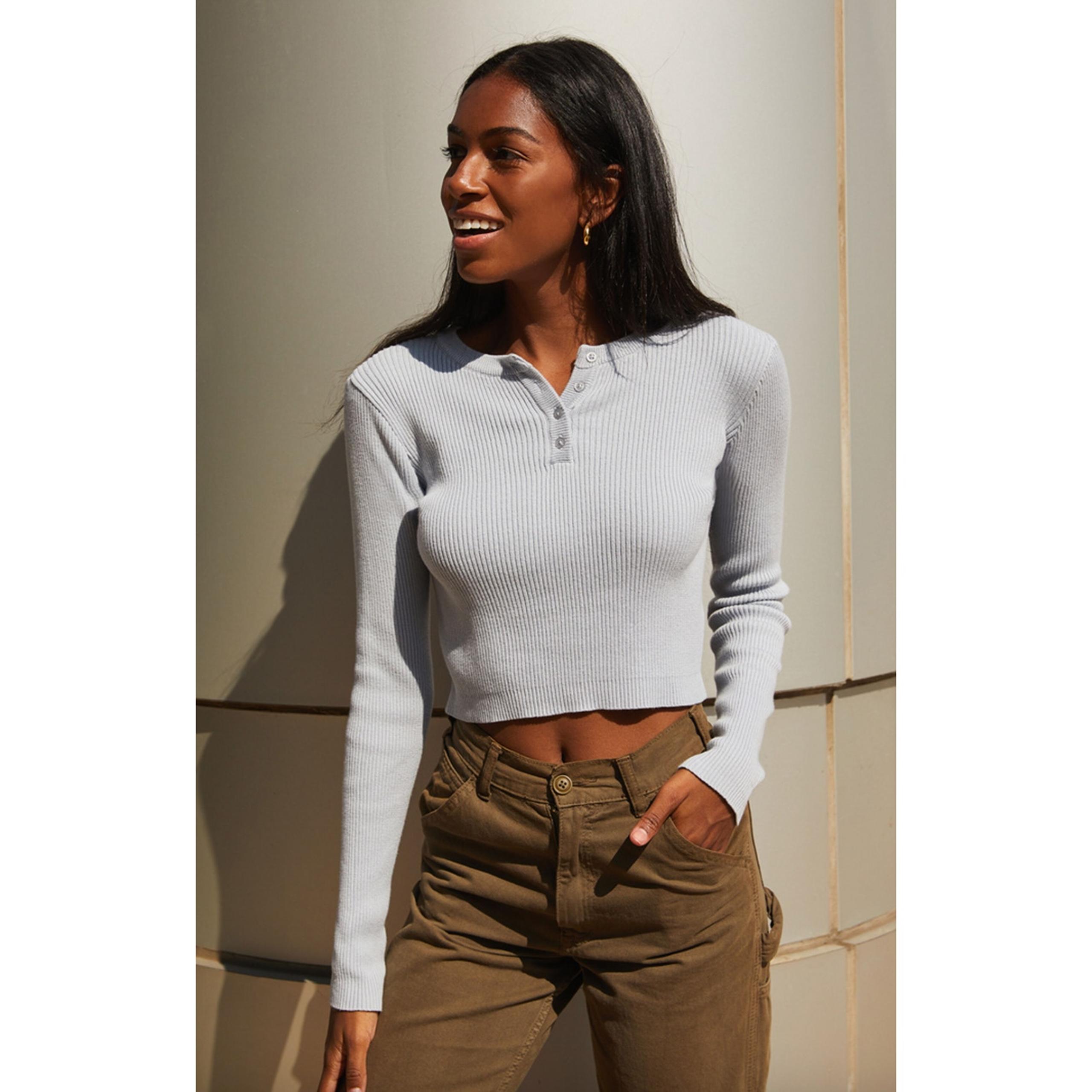 Brandy Melville John Galt Delilah Crop Knit Ribbed Top Size One Size Casual