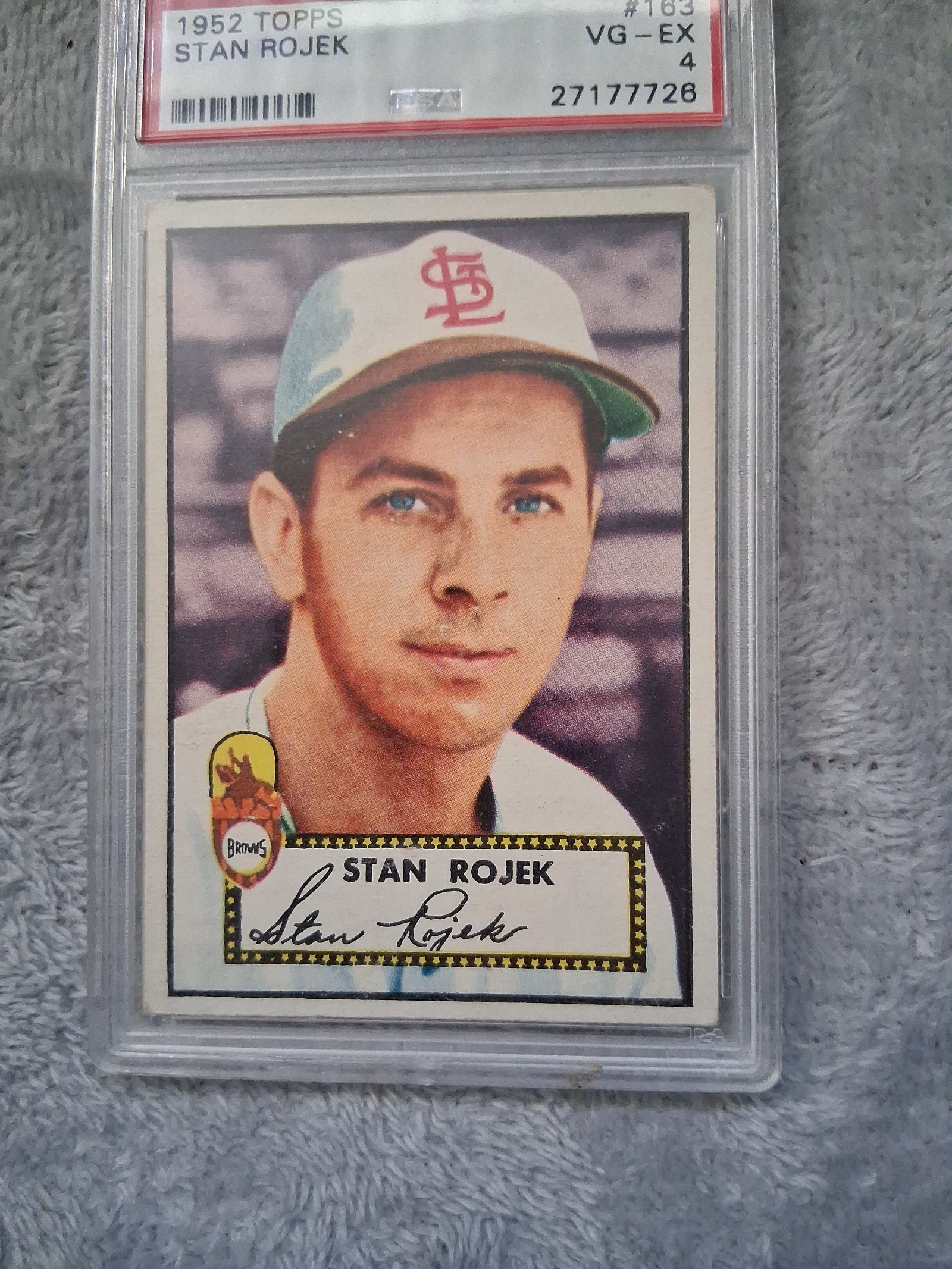 1952 Topps Stan Rojek, St. Louis Browns! PSA 4 VG-EX!