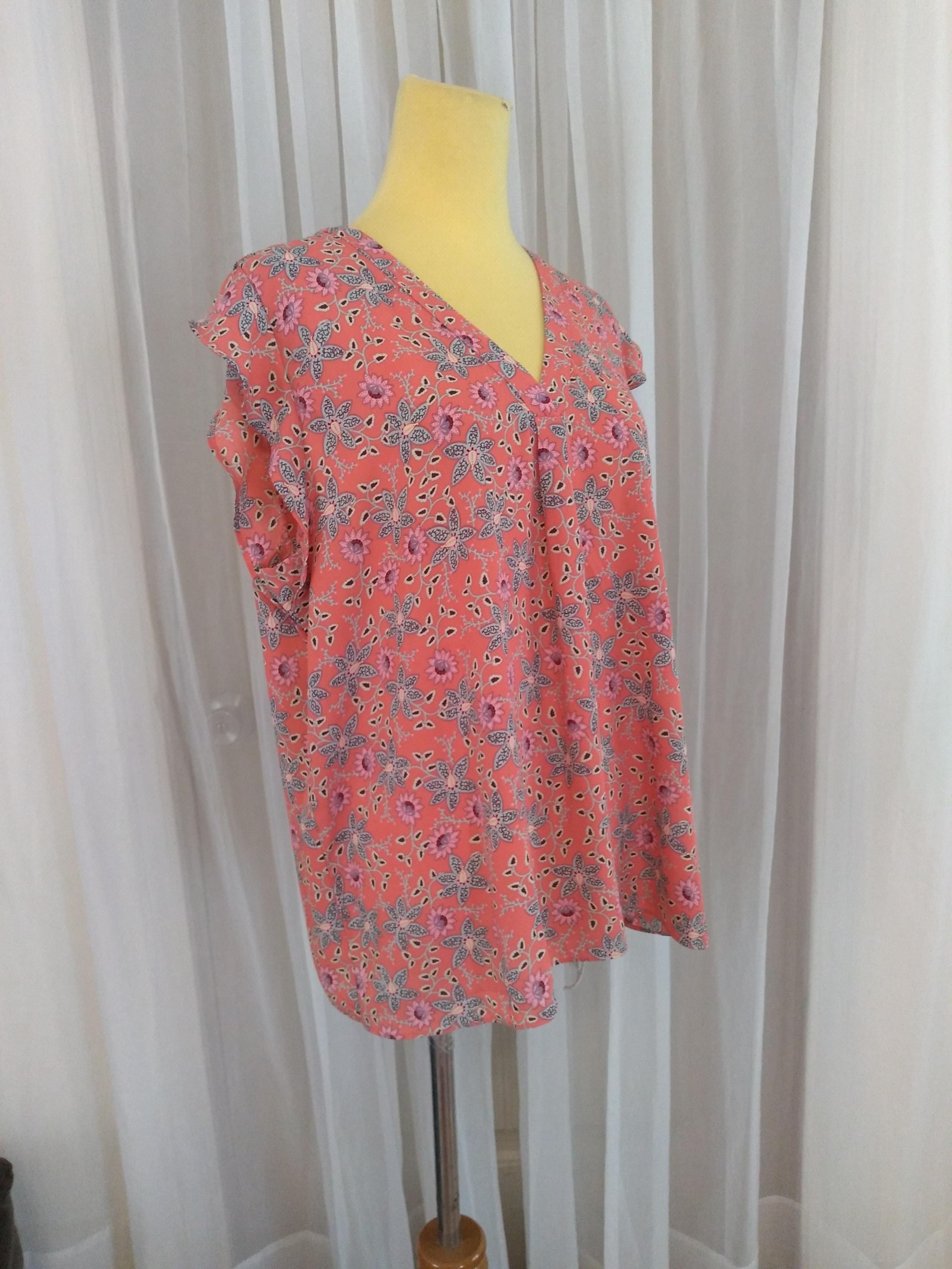 Willi Smith Orange Floral Blouse