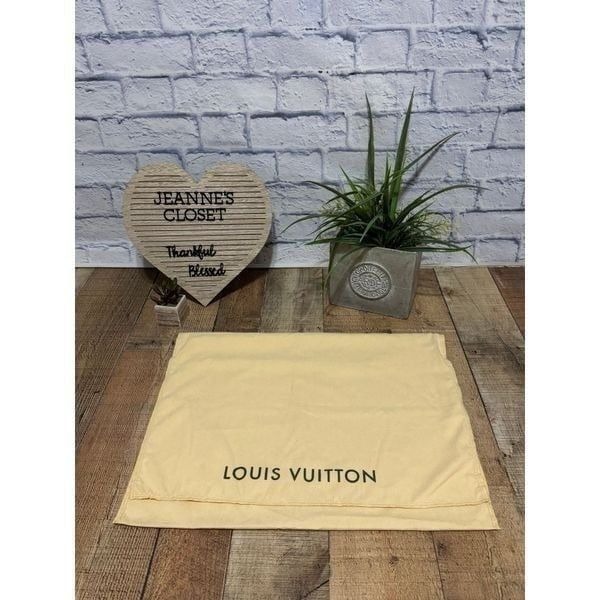 LV dust bag Louis Vuitton Approx measurements in pics Due to lighting appears