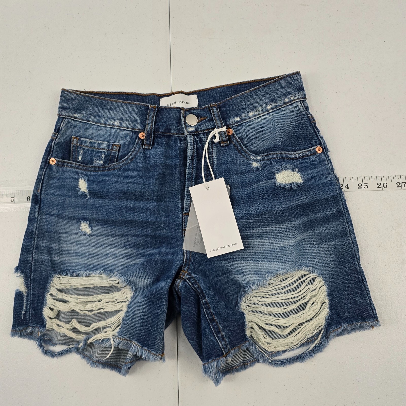 Dear John Sylvie Super High-Rise Shorts in Coastline size 25 denim womens 5337