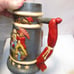 vintage Spirit of '76 Ceramic 14 Beer Stein Mug with Cannon Image Lid