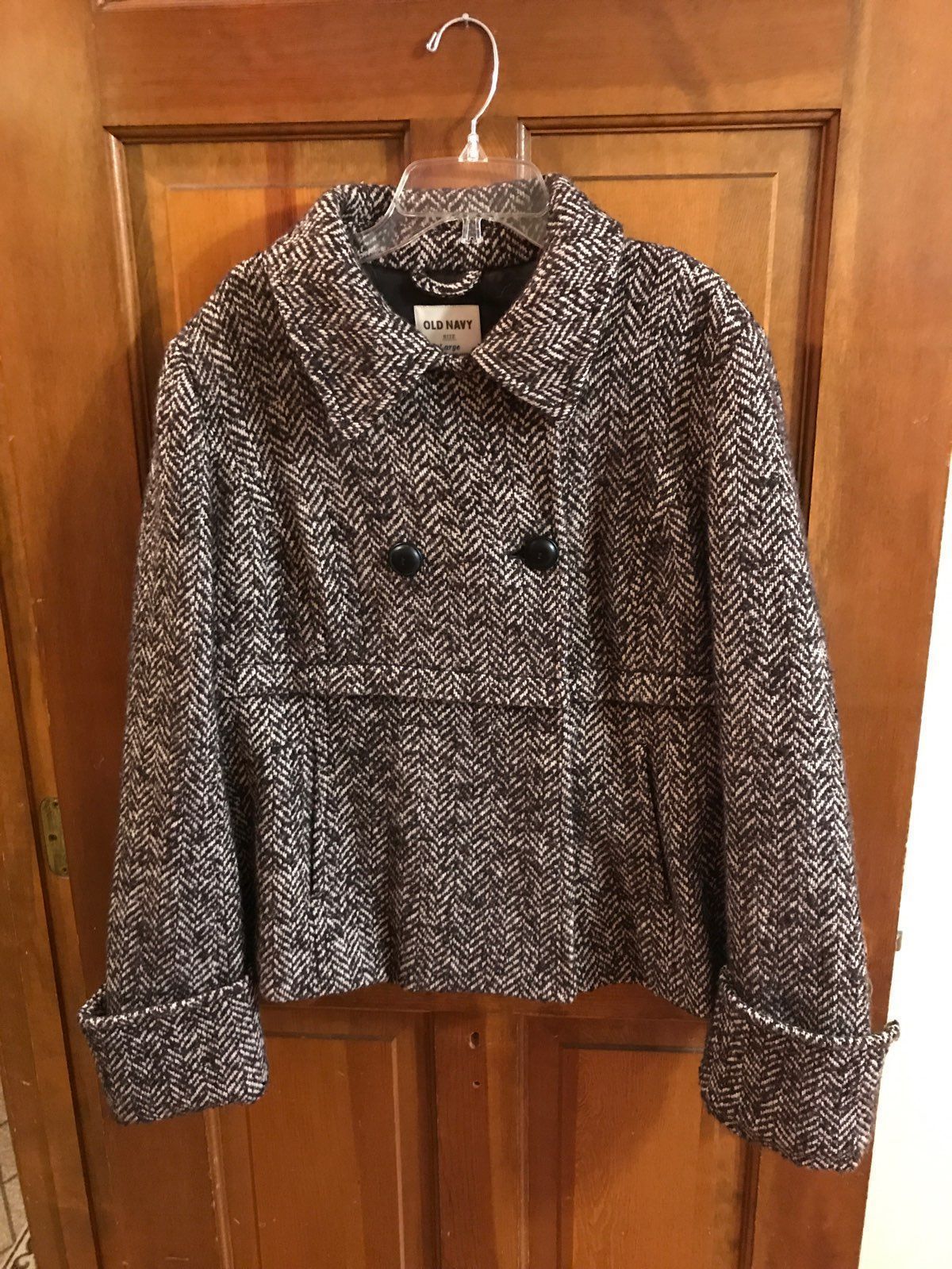 Ladies Large Double Breasted Tweed Coat