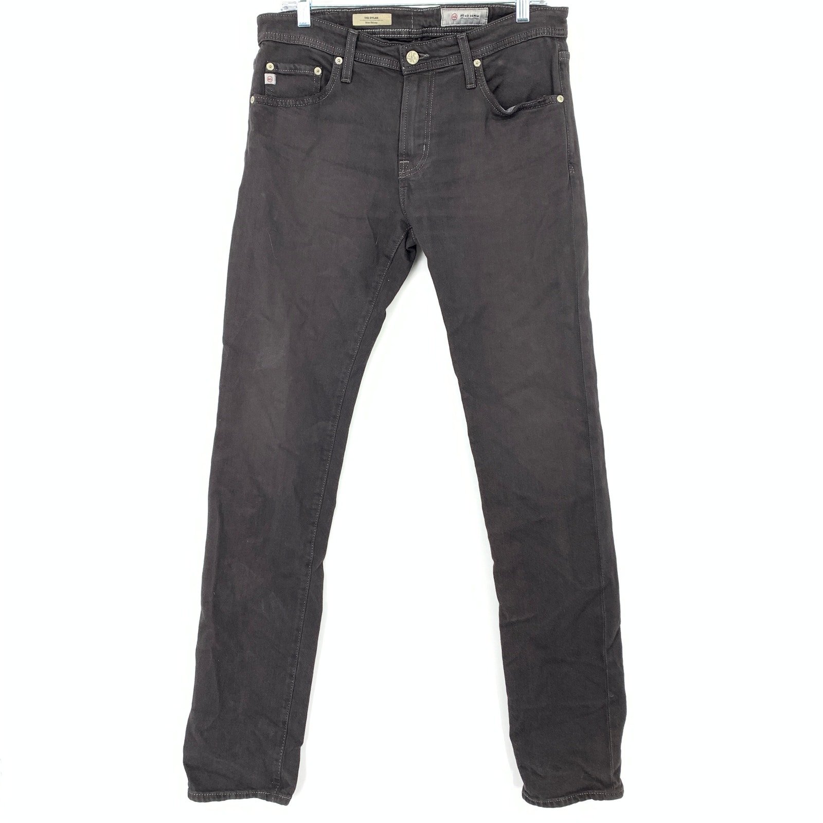AG Adriano Goldschmied Jeans Mens Sz 32 X 34 The Dylan Slim Skinny Gray Brown