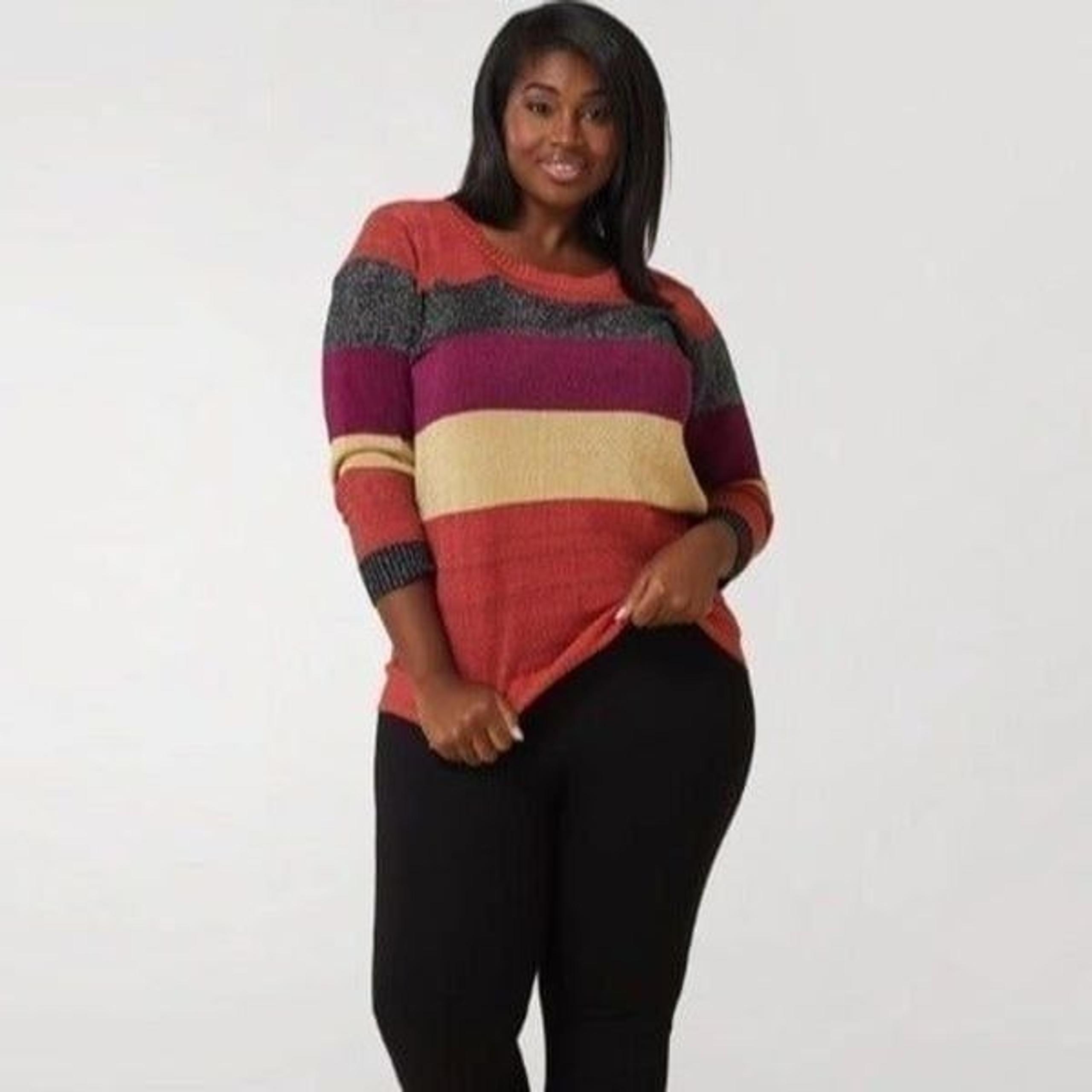 Maree Pour Toi Metallic Striped Sweater