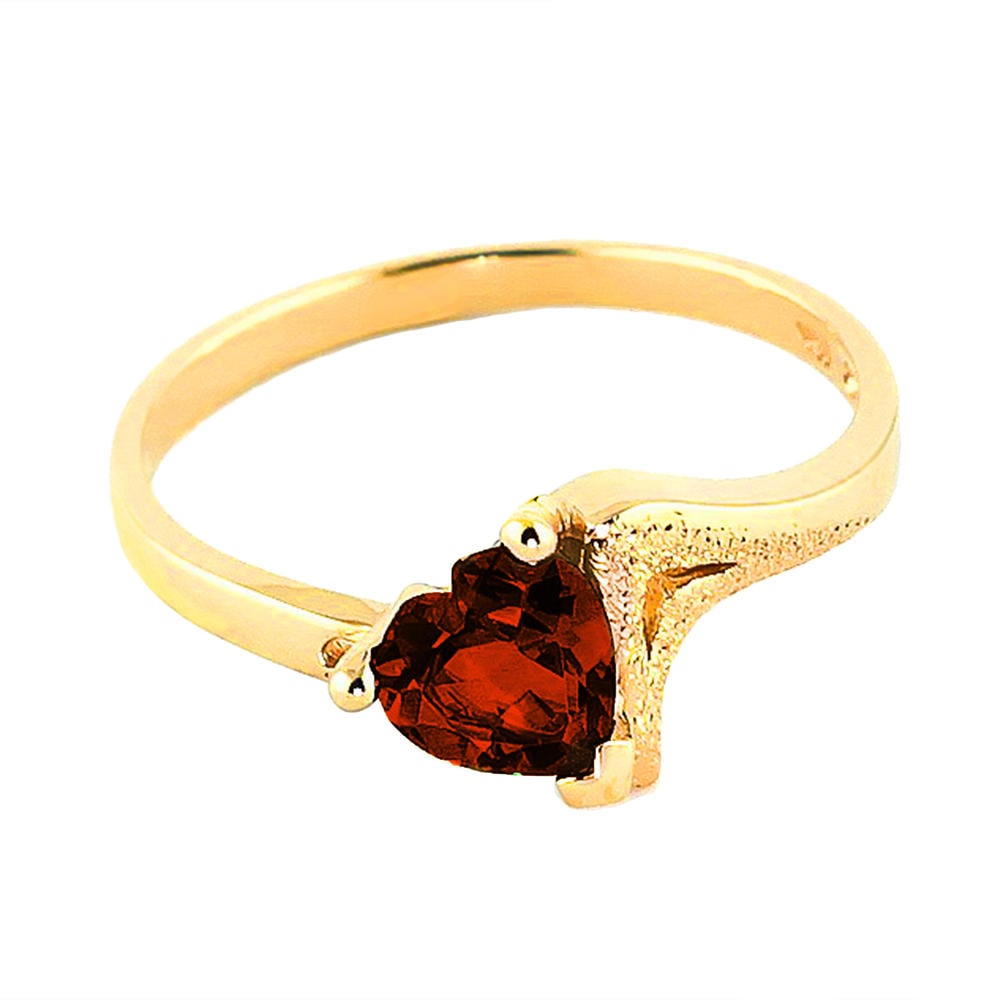 14K. SOLID GOLD RING WITH NATURAL GARNET (Yellow Gold)