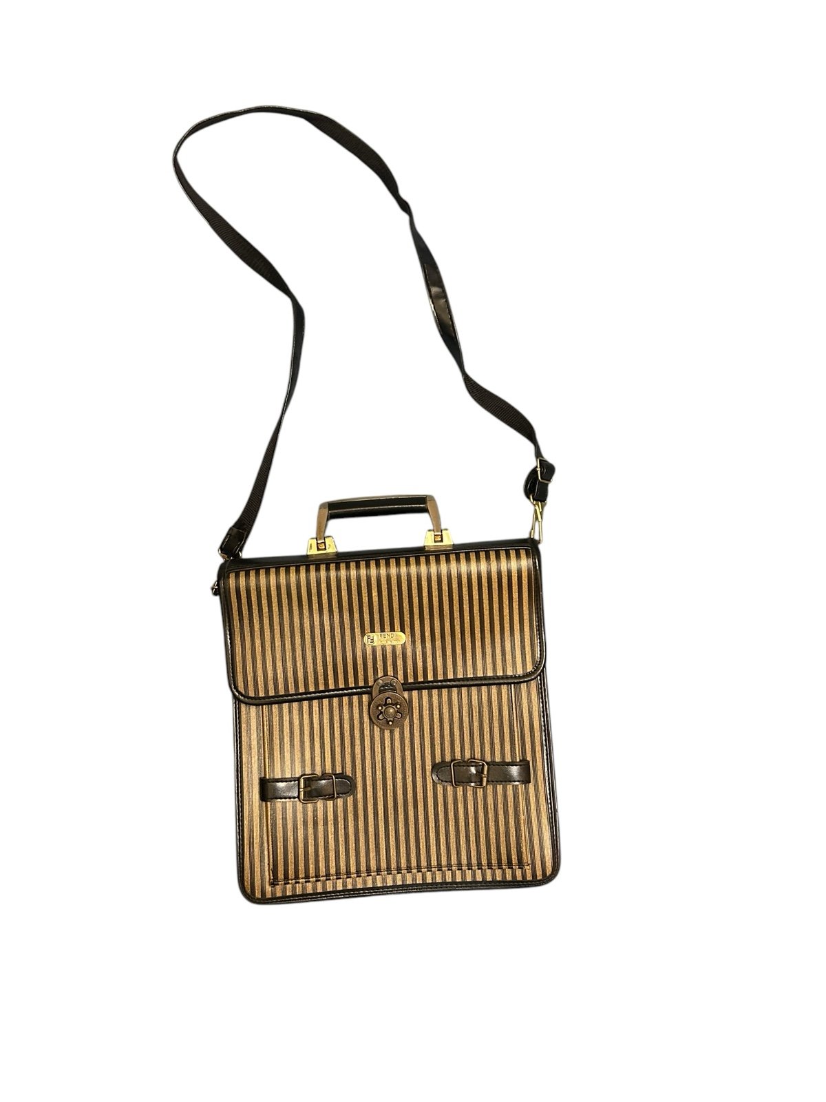 Fendi Pequin Briefcase - Vintage