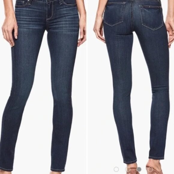 NWOT Paige Skyline Skinny Mid Rise Dark Wash Jeans