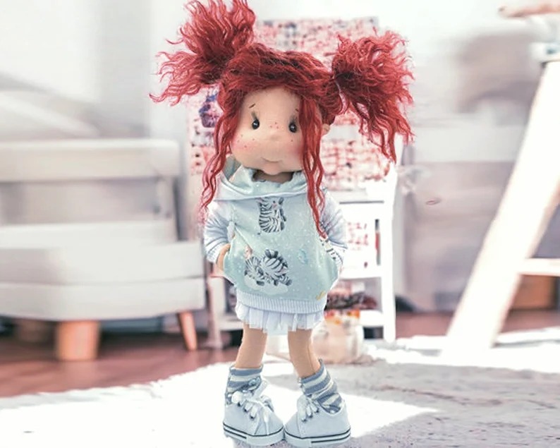 Lullu- 15 (38 cm) -Unique Handmade Doll with Motion Skeleton