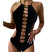 Cut Out Black Backless Monokini Size M
