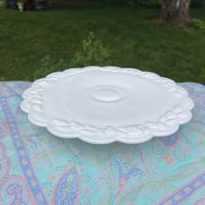 Vintage Milk Glass Low Profile Cake Stand