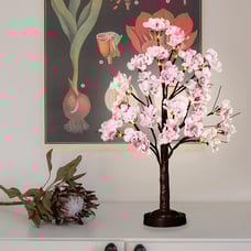 Artificial Cherry Blossom Tree Lamp with LED Light 18 Inch Lighted Tree