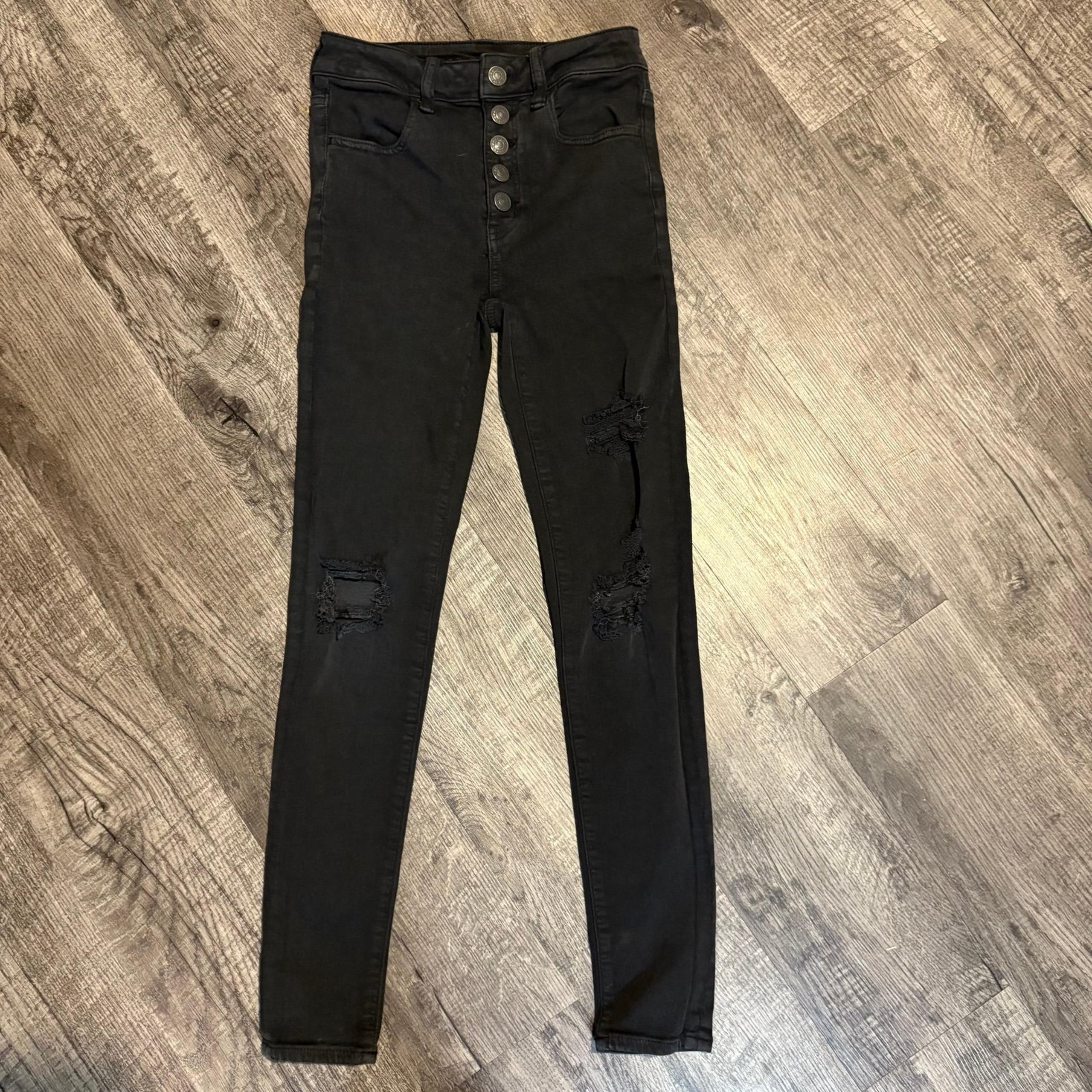 American Eagle Women’s 00 Short Black Hi Rise Jegging Jeans