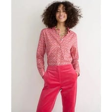 J.CREW Liberty Floral Toutouayette Fabric Slim Fit Button Down Shirt Red Sz 6