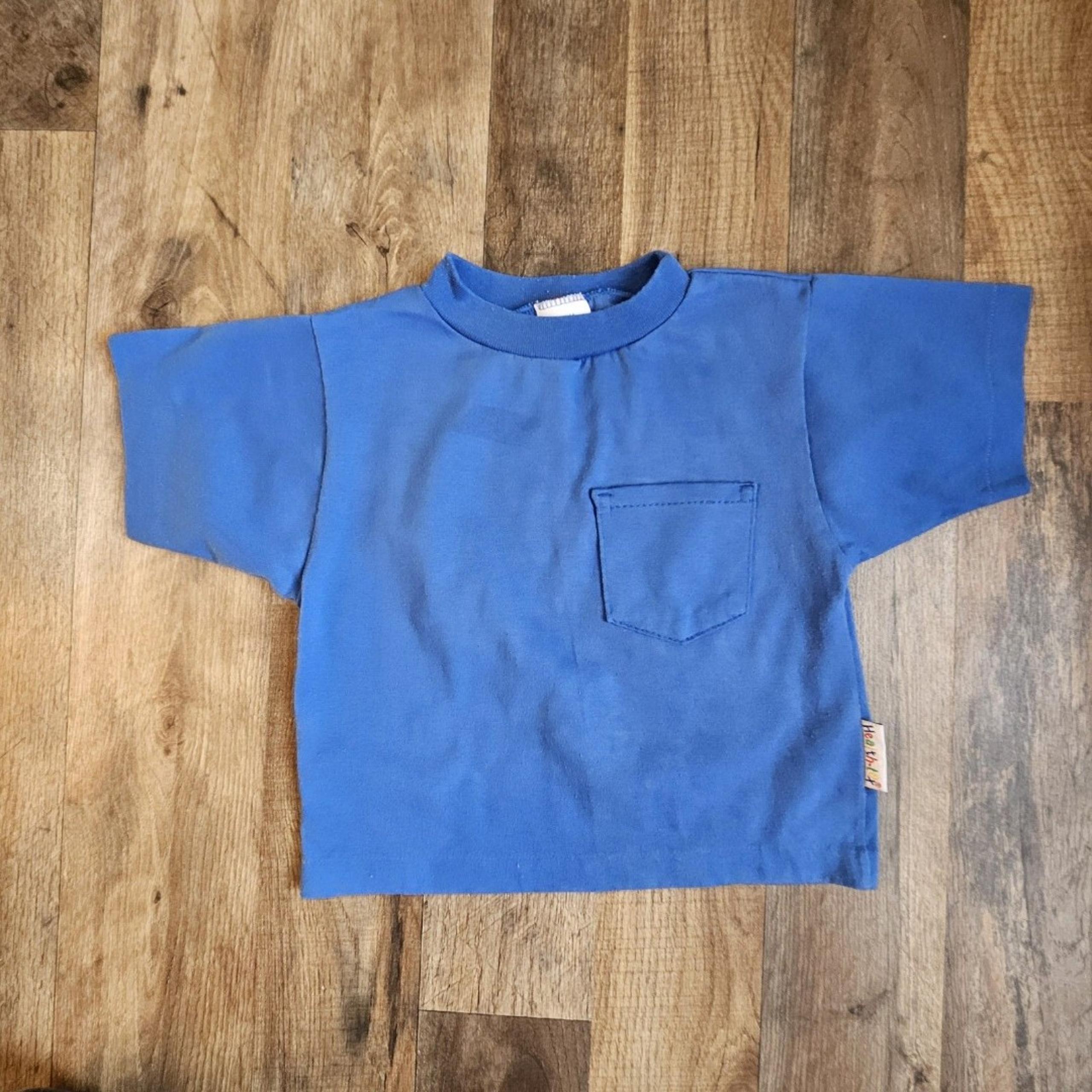 Vintage Health-tex Blue Blank T-Shirt with Pocket - Size 4T  Made in the USA
