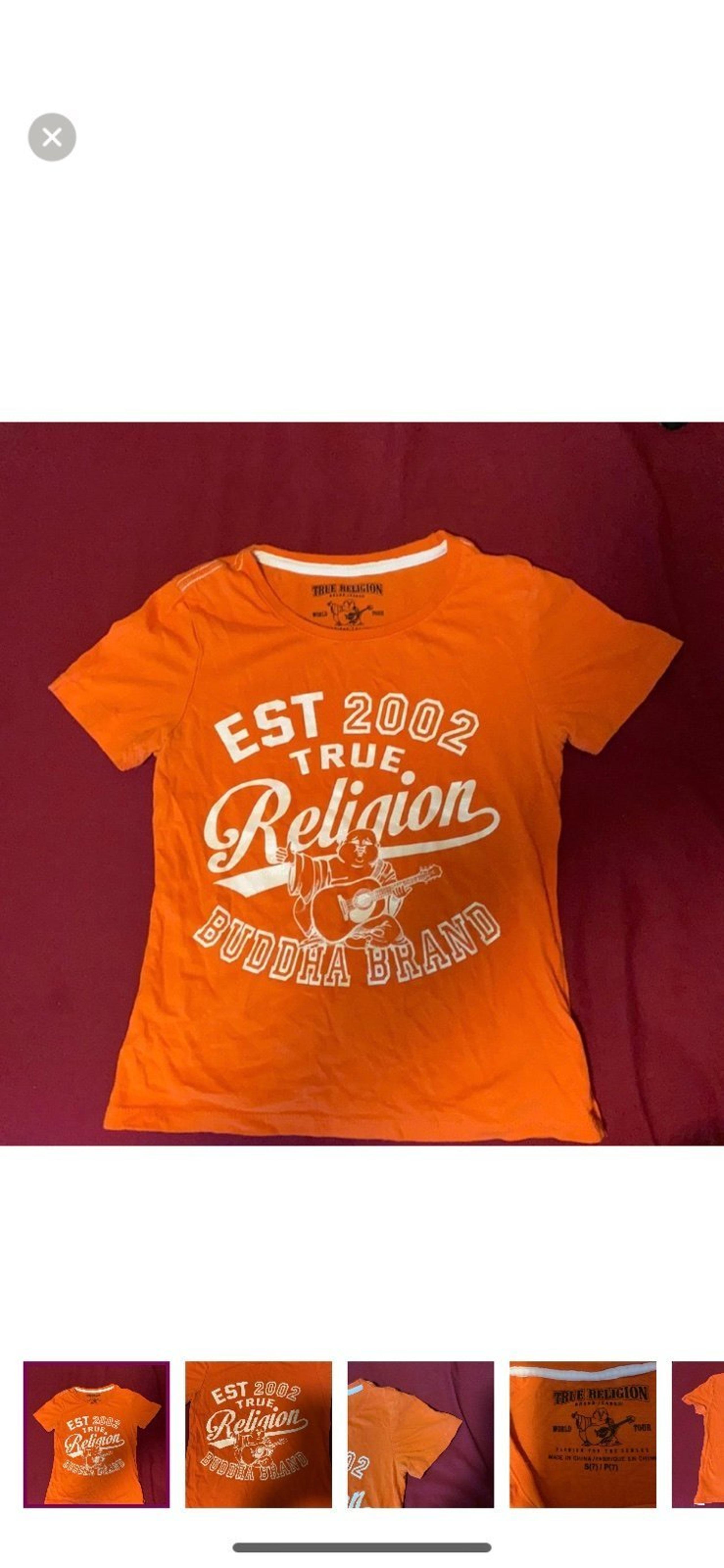 Kids true religion Shirt orange size 7