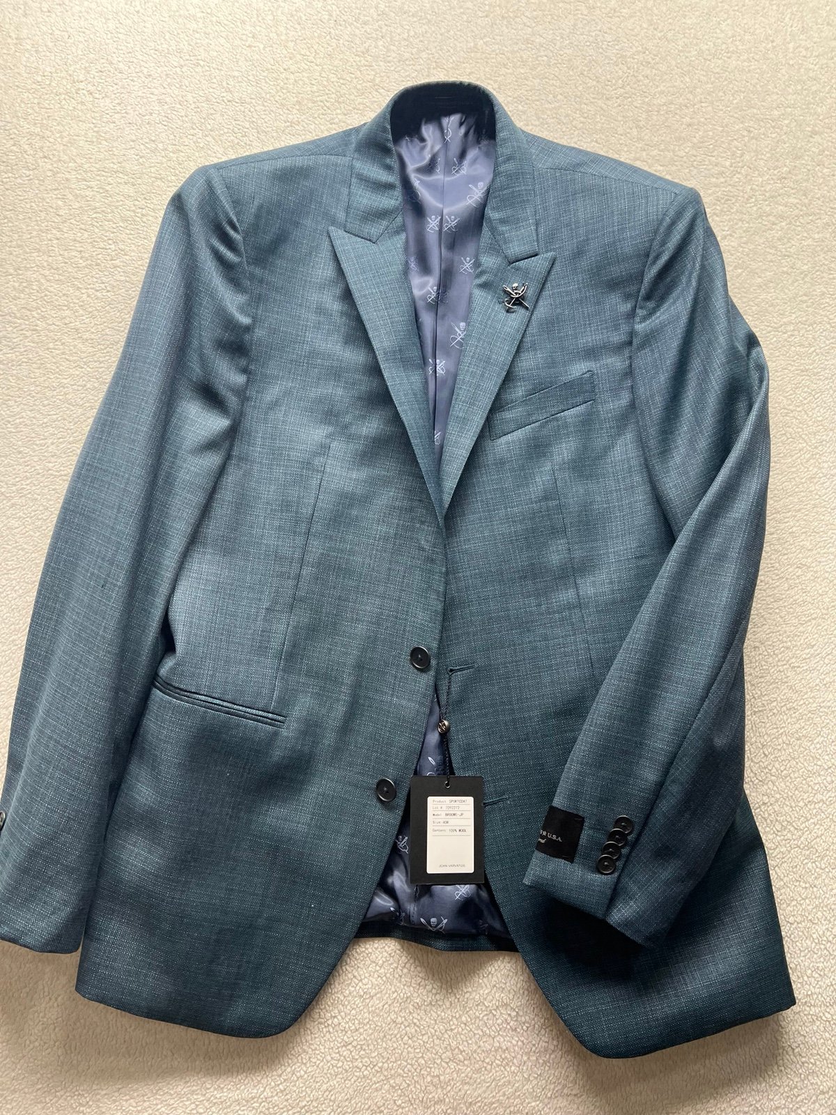 NWT John Varvatos Brooke-JP Wool Sport Coat Size 40R