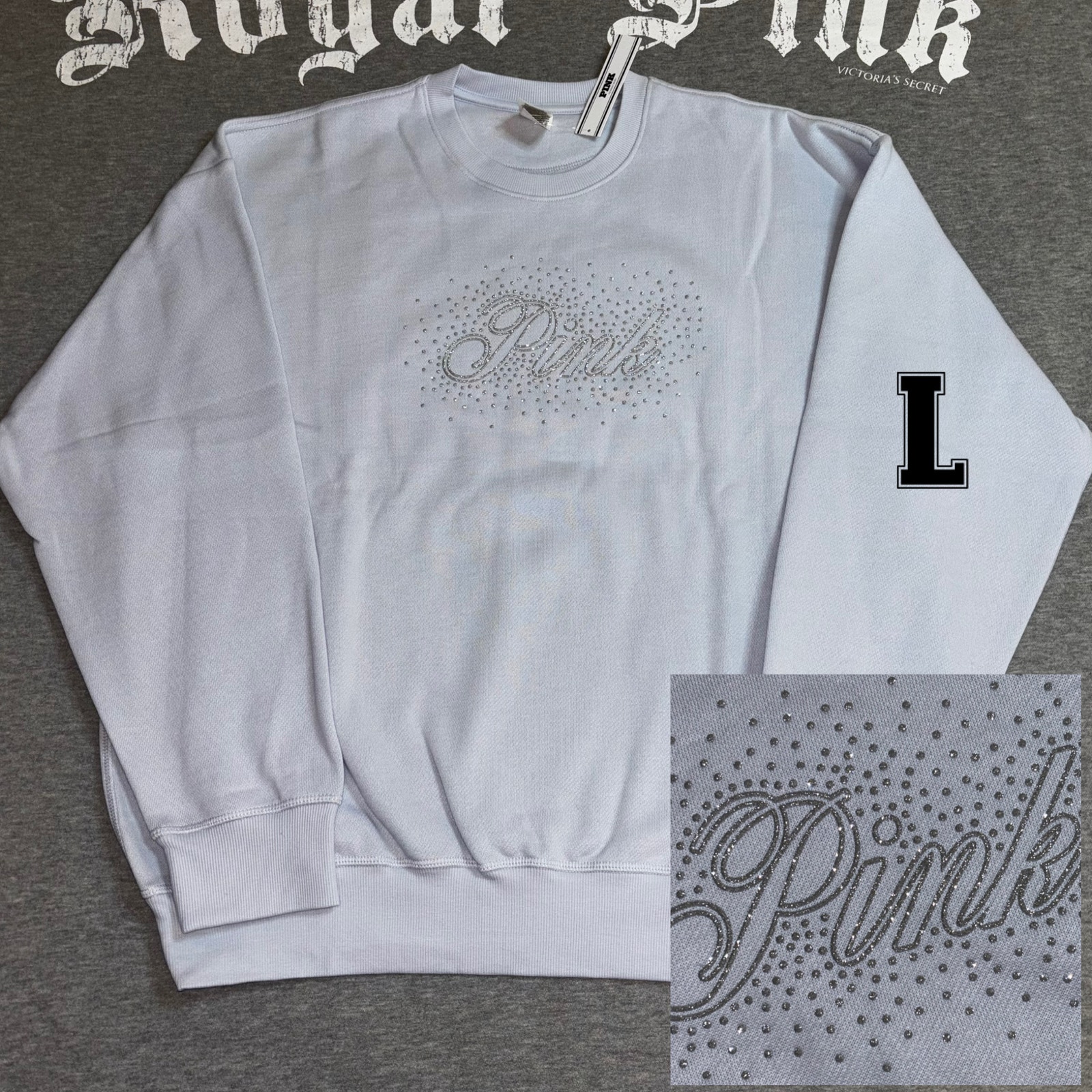 Nwt Victoria&#039;s Secret Pink Classic Bling Sweatshirt