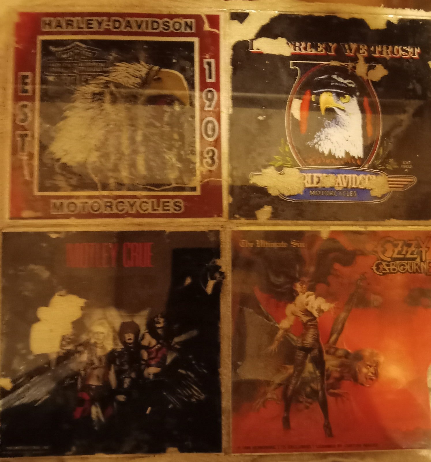 90's Carnival Glass Music and HD Motorcycles Wall Mounts!