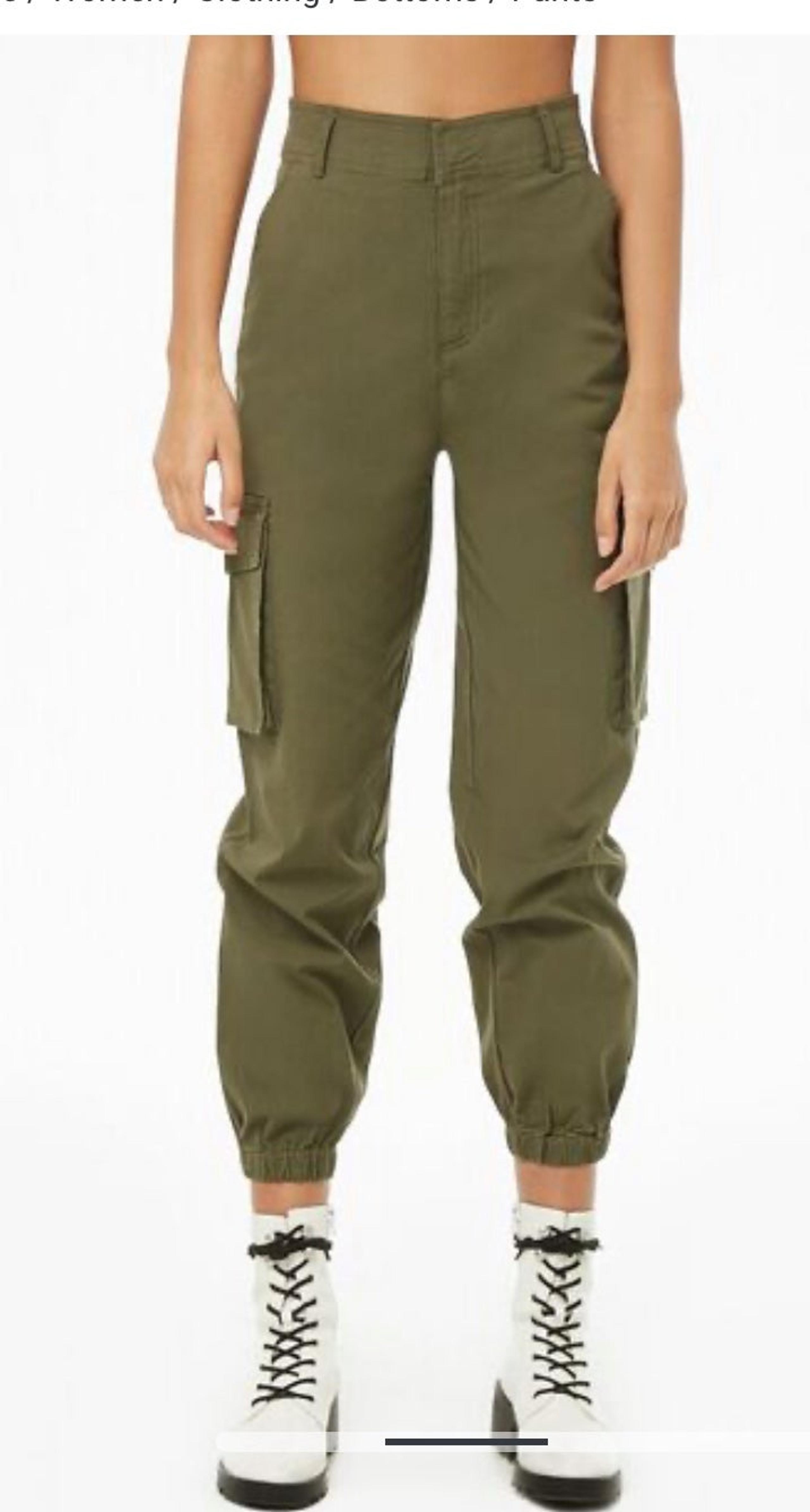 FOREVER 21 Womens Cargo Pants Olive Green EUC Size XL