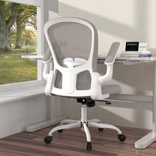 Ergonomic Office Chair,Lumbar Chair with Flip-up Arms and Adjustable Height-gray
