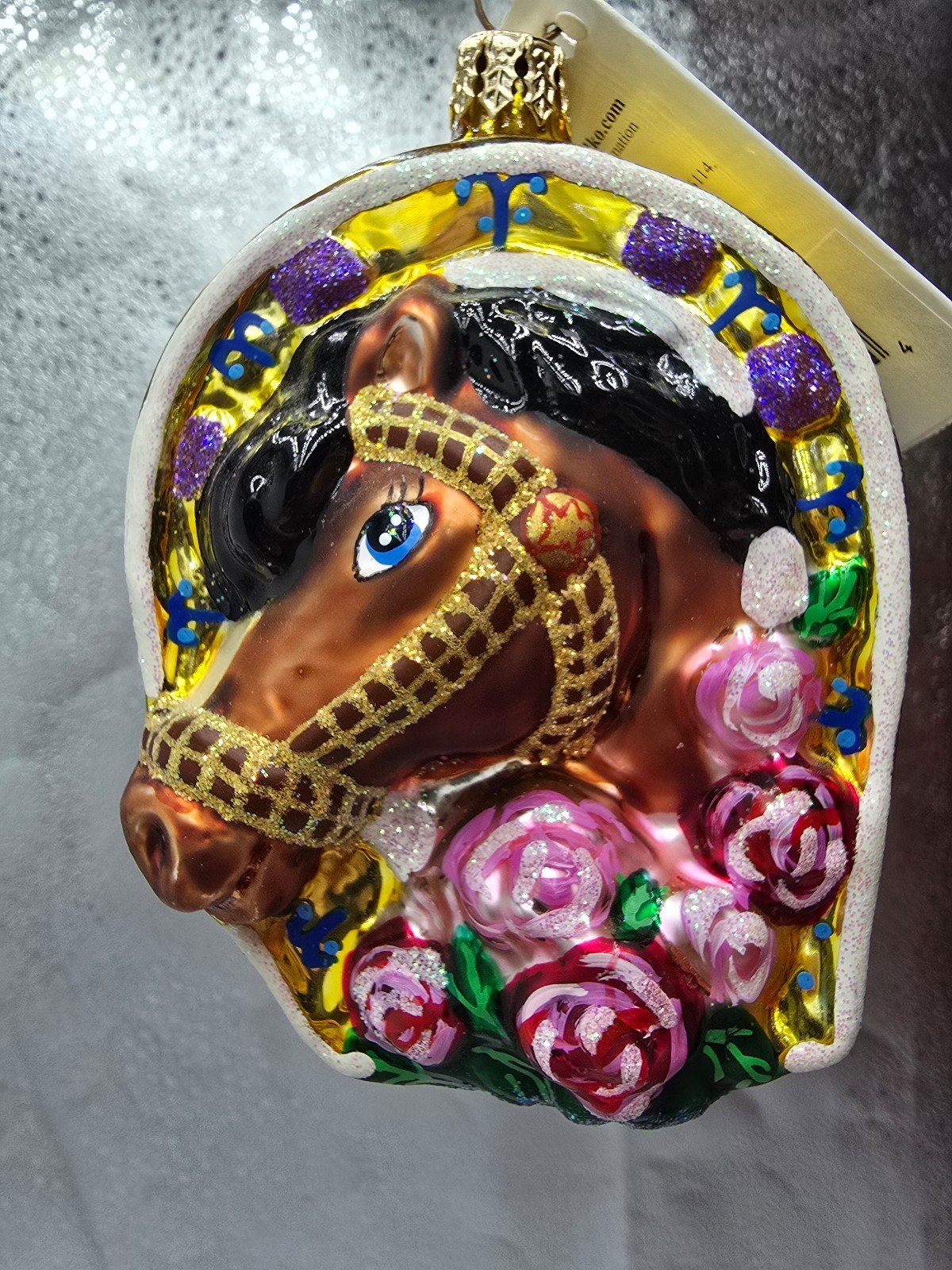 HTF CHRISTOPHER RADKO DERBY DARLING GLASS CHRISTMAS ORNAMENT HORSE