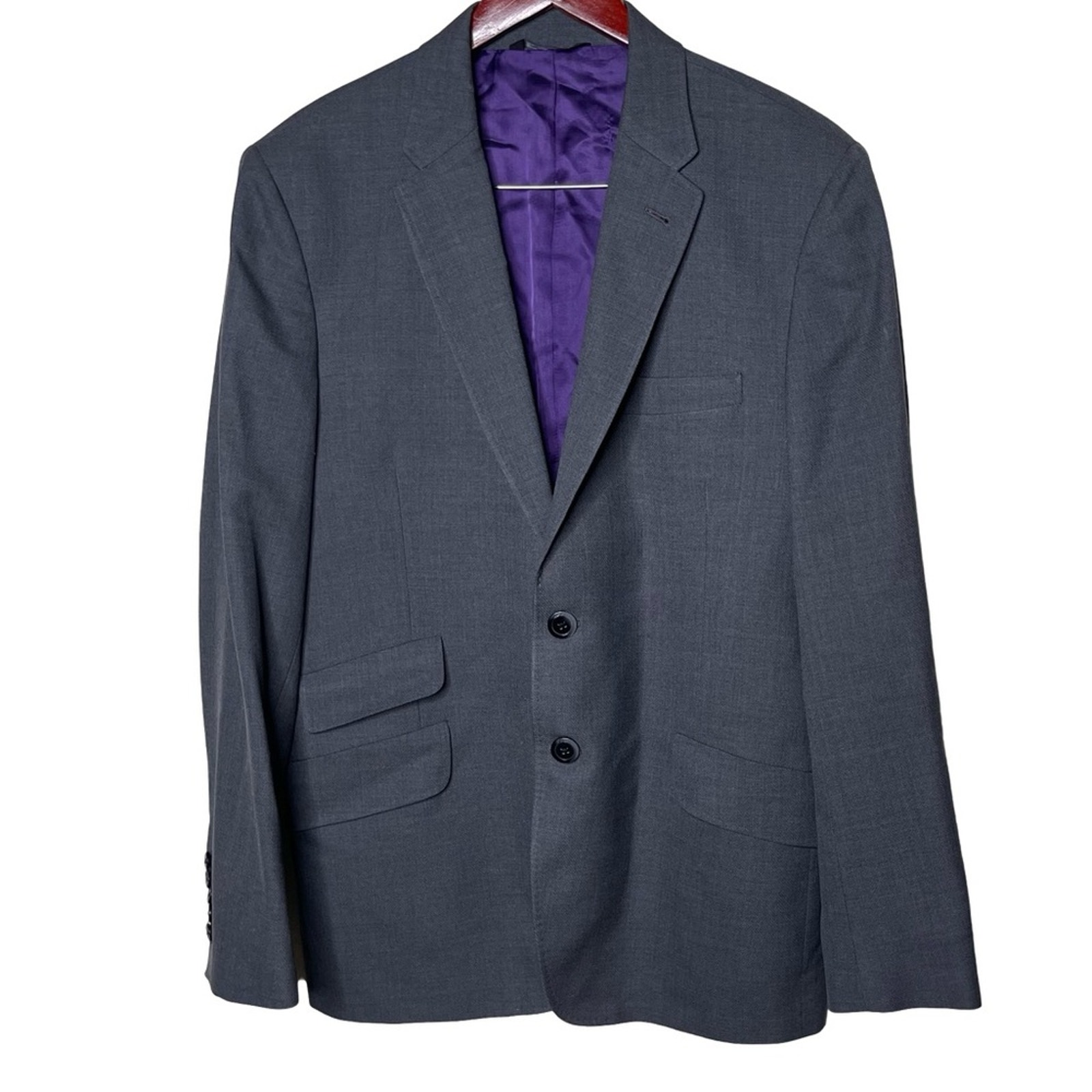 Paul Smith grey 100% wool blazer suit jacket sz 42