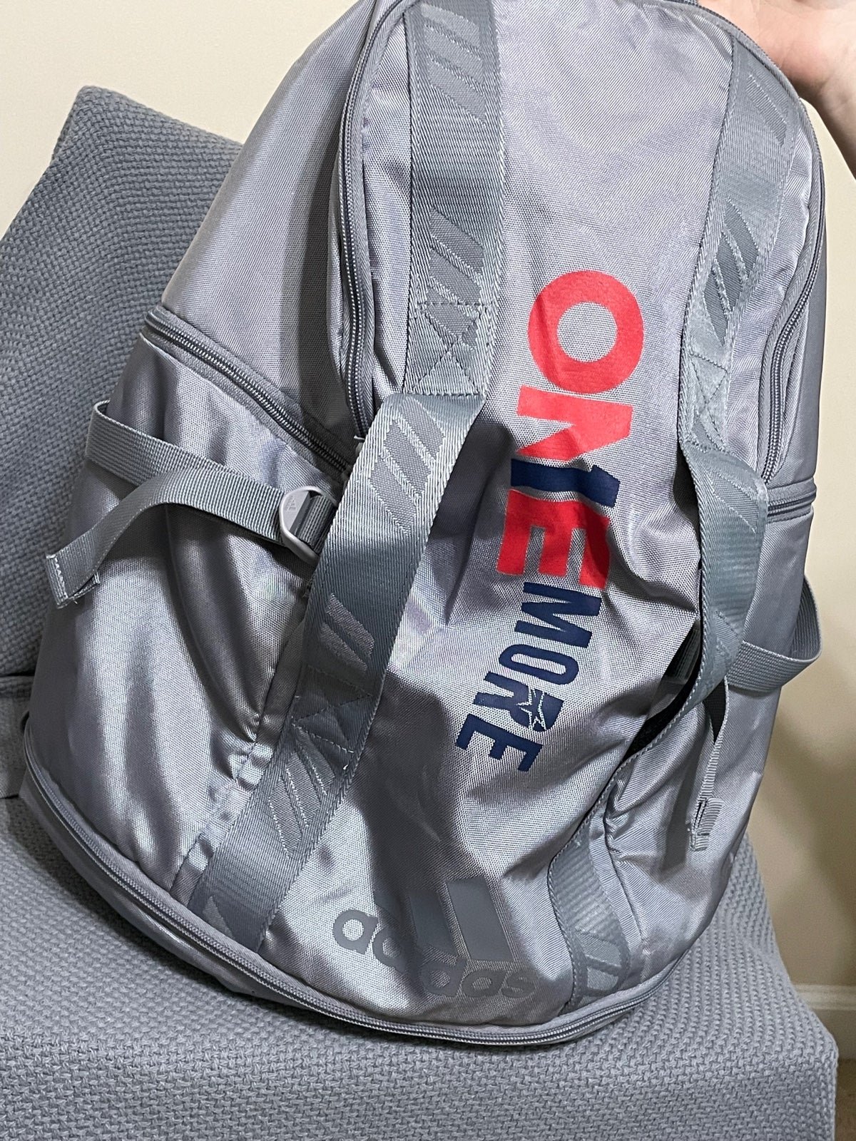 ADIDAS 3-Stripe Gray Duffle Backpack