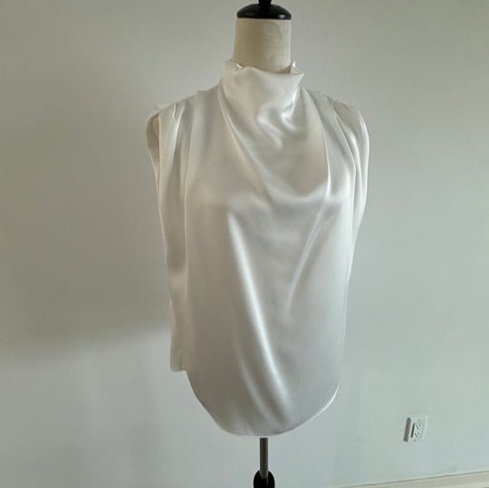 New Gizia 4G Classic Cowl Neck Sleeveless Blouse, Size EU 36, US S/M
