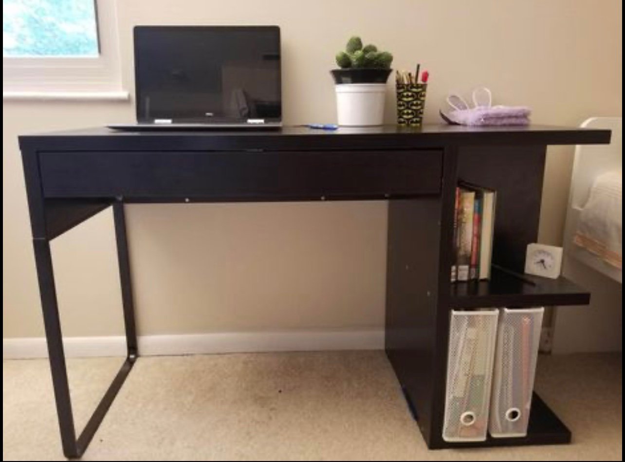 Black Desk with drawers and shelves