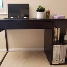 Black Desk with drawers and shelves