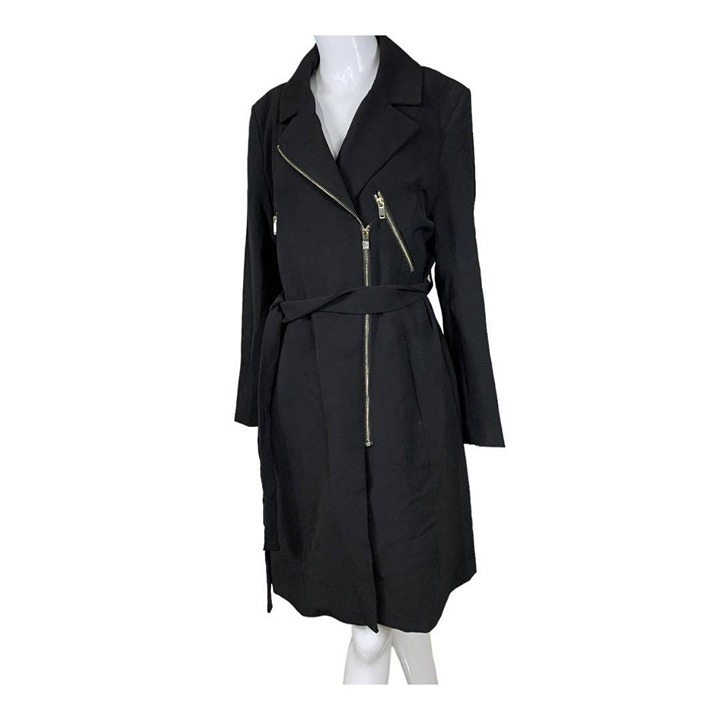 【puniさま専用】Eaphi ASYMMETRY DETAIL COAT HACCP Knit Cuff Lab Coat, Tan