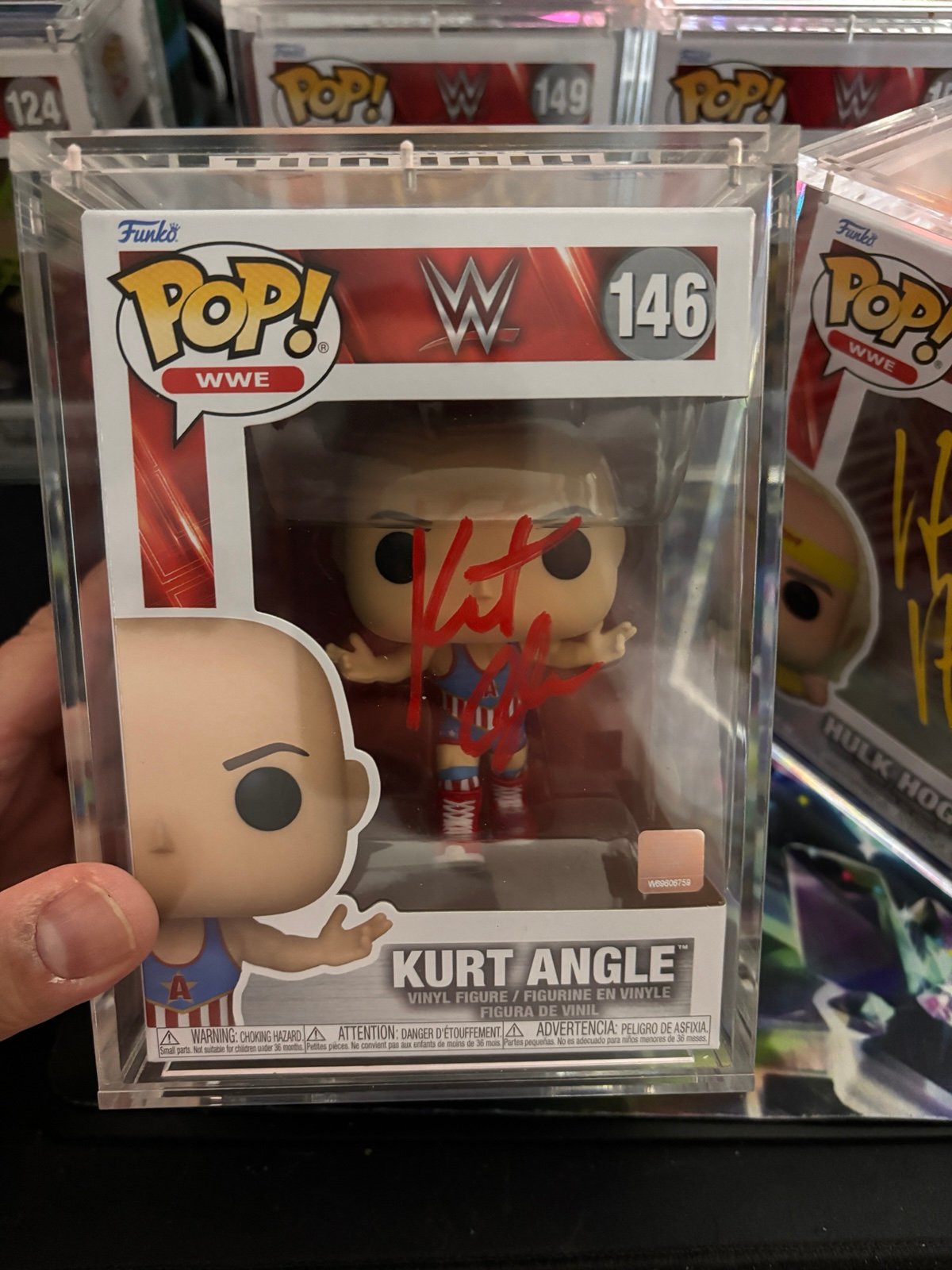 Kurt Angle signed JSA WWE Funko Pop
