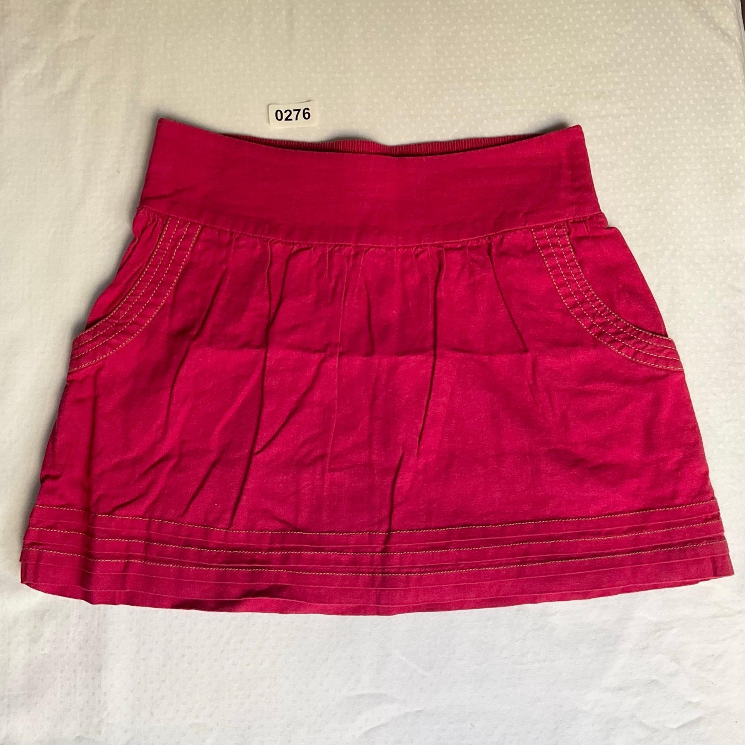 Wet seal Women Linen Rayon Mini Skirt, Red / Hot Pink, size XS