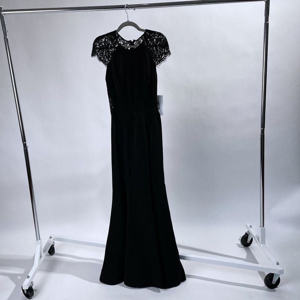 Lace fame and partners gown- black