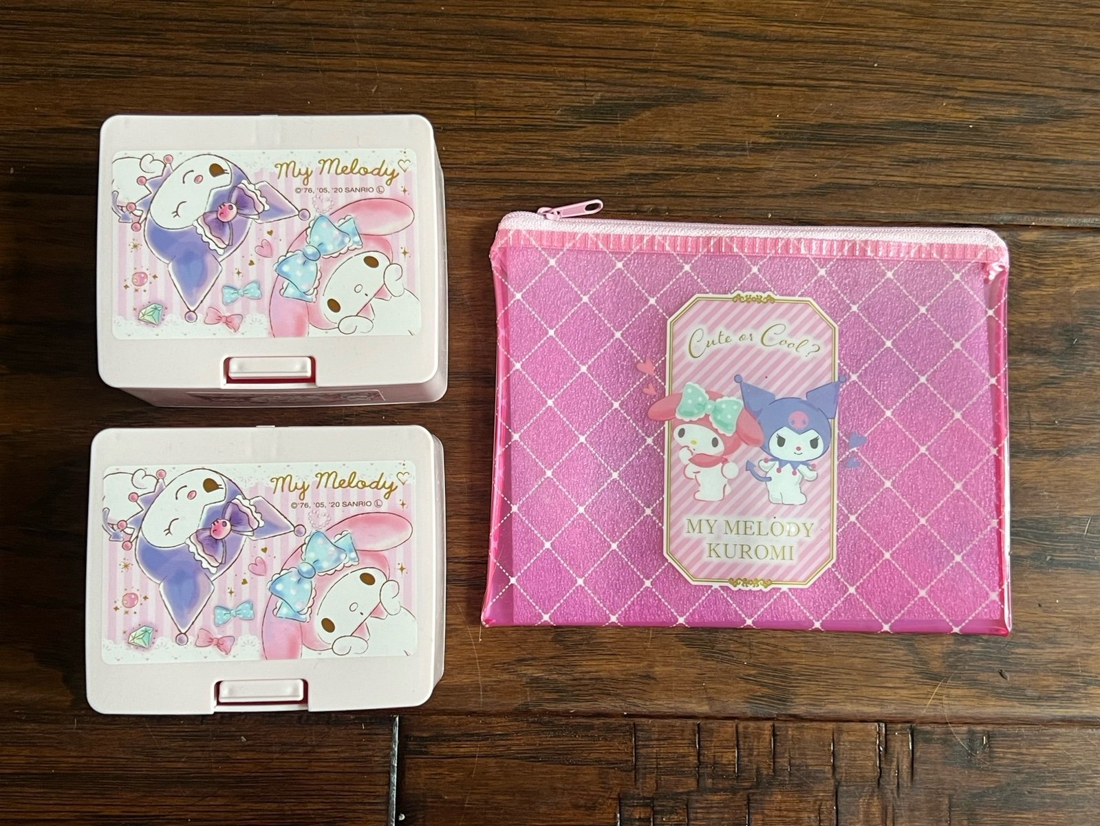 Sanrio My Melody x Kuromi Zipper Clear Bag and Tissue Containers