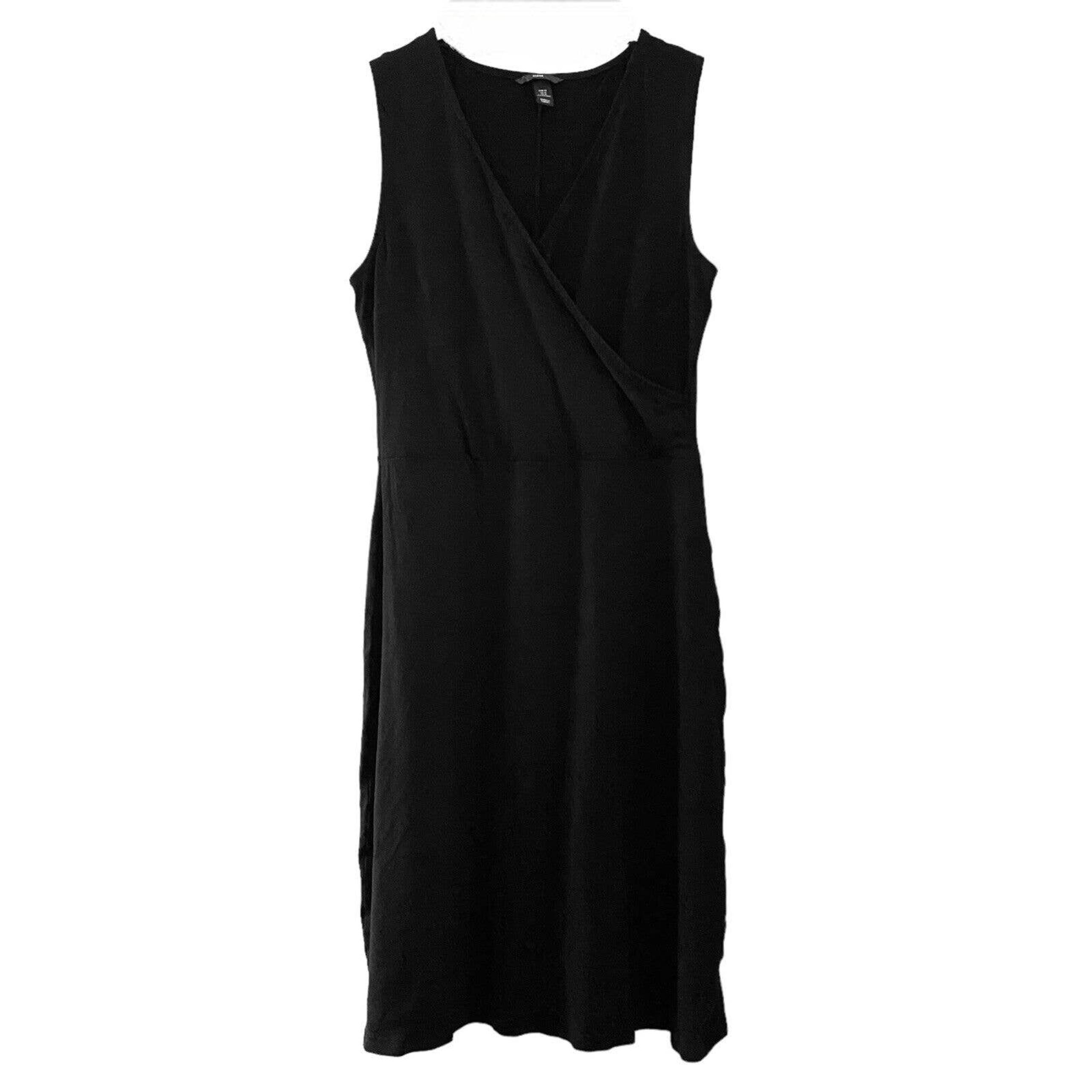 H&M Sleeveless Surplice Dress Women’s size 10 Black Cotton/Spandex Blend