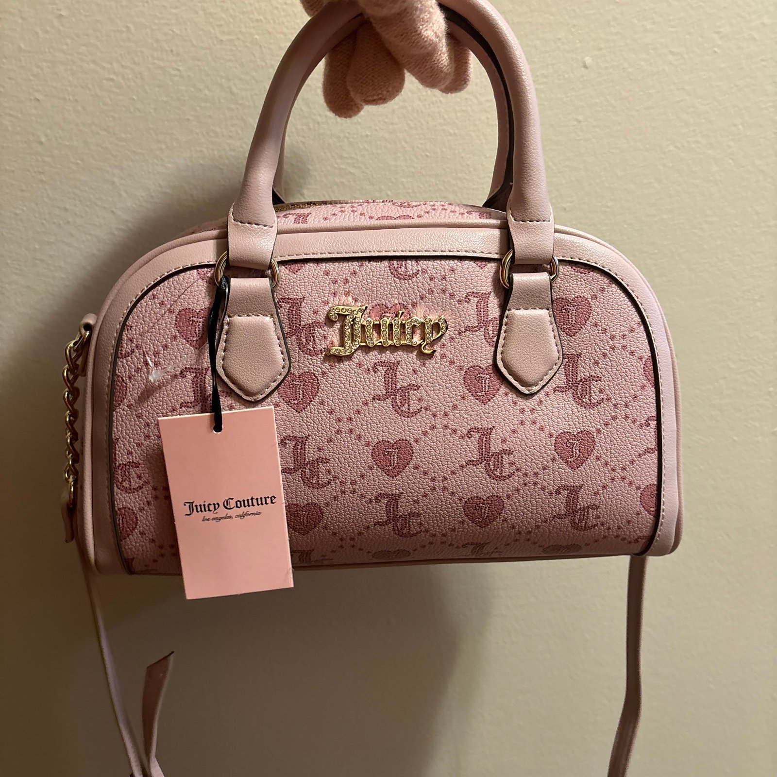 Juicy Couture bowler bag with hearts y2k 2000s